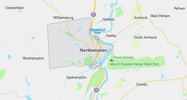 Map of Northampton, MA