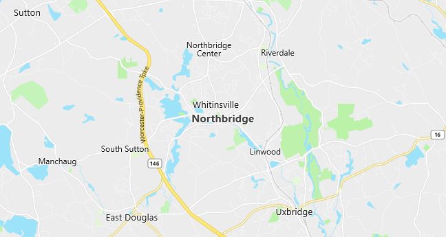 Map of Northbridge, MA