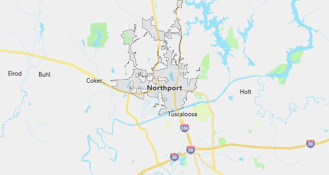 Map of Northport, AL