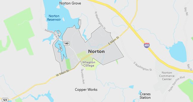 Map of Norton, MA