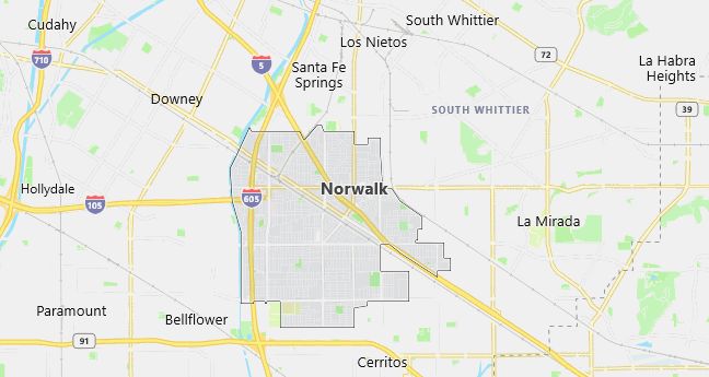 Map of Norwalk, CA