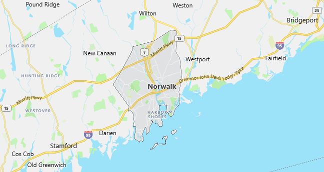 Map of Norwalk, CT