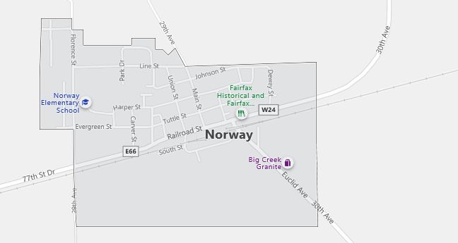 Map of Norway, IA