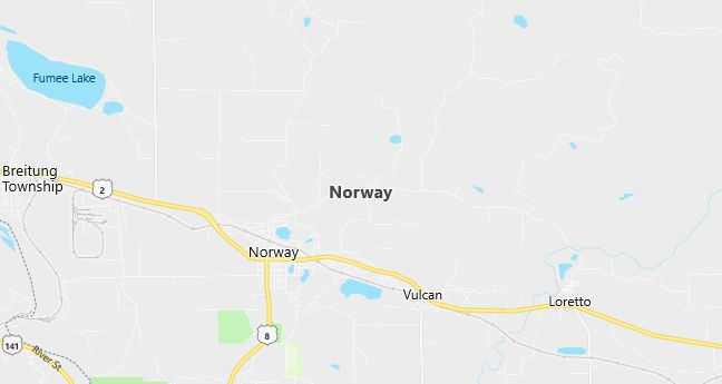 Map of Norway, MI