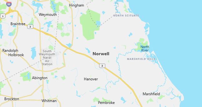 Map of Norwell, MA