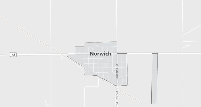 Map of Norwich, KS