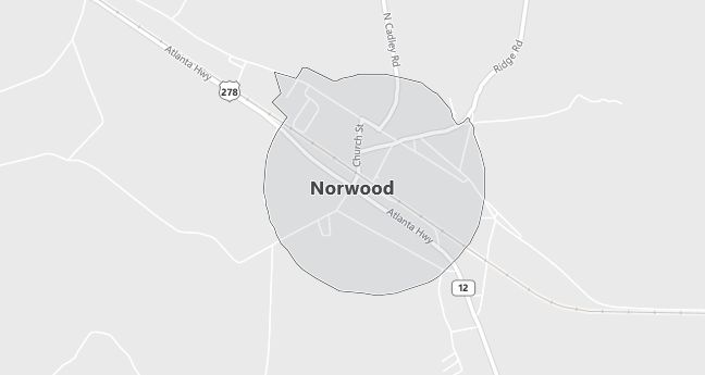 Map of Norwood, GA