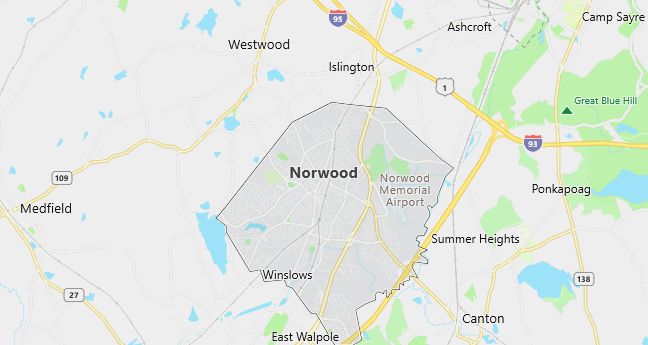 Map of Norwood, MA