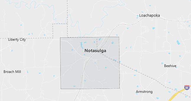 Map of Notasulga, AL