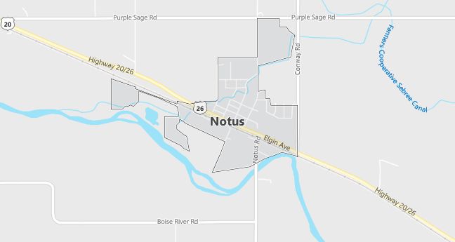 Map of Notus, ID