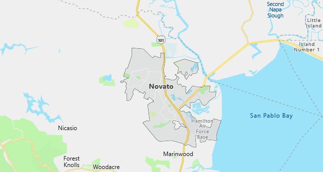 Map of Novato, CA