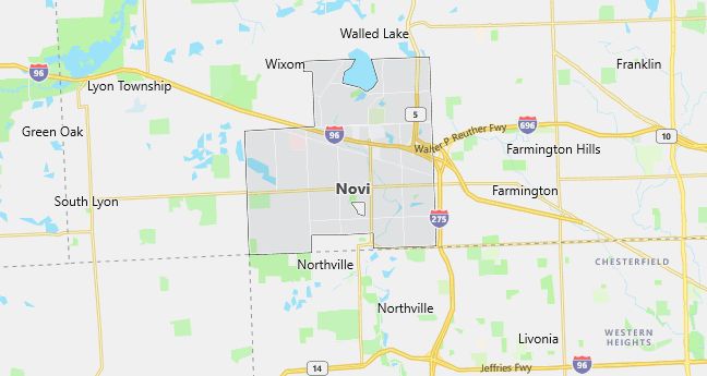 Map of Novi, MI