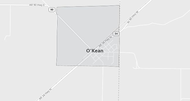 Map of O Kean, AR