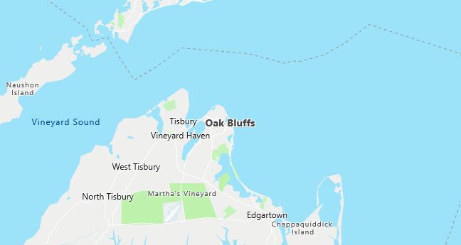 Map of Oak Bluffs, MA