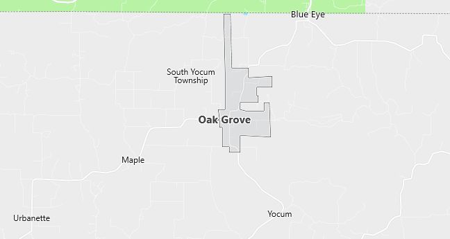 Map of Oak Grove, AR