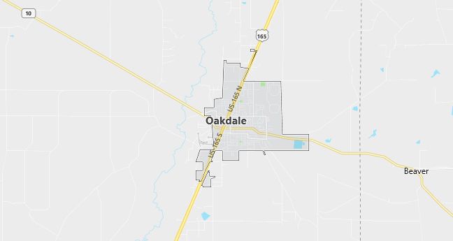 Map of Oakdale, LA