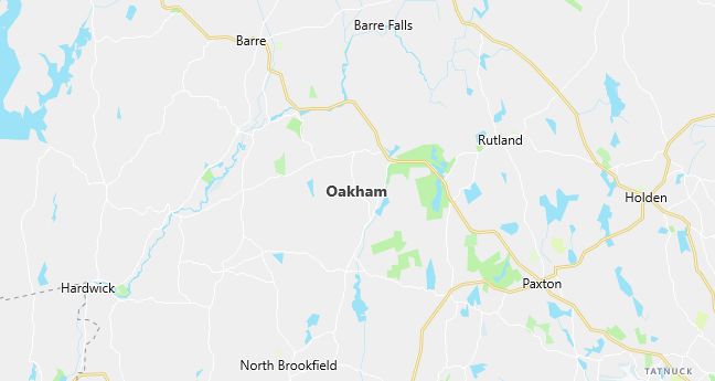 Map of Oakham, MA