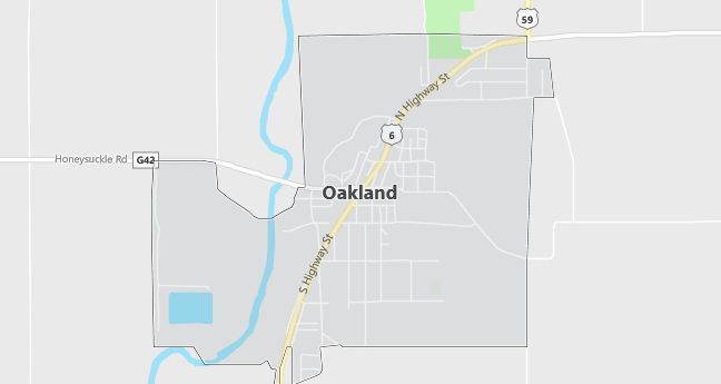 Map of Oakland, IA