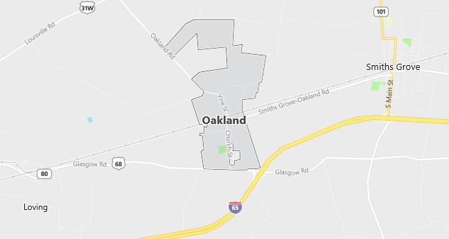 Map of Oakland, KY