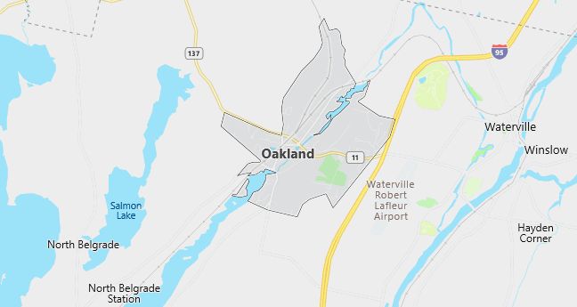 Map of Oakland, ME