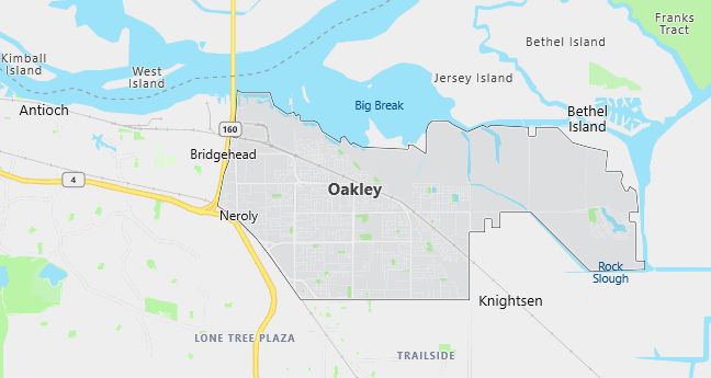 Map of Oakley, CA