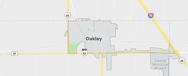 Map of Oakley, KS