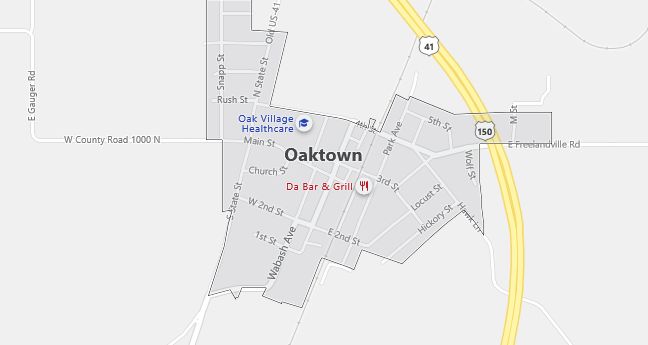 Map of Oaktown, IN