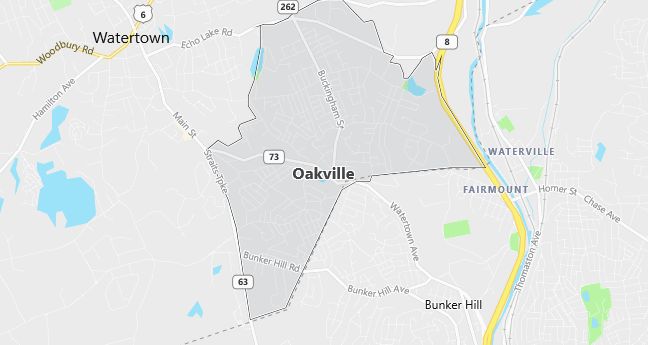 Map of Oakville, CT