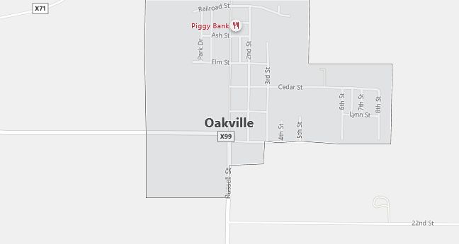 Map of Oakville, IA