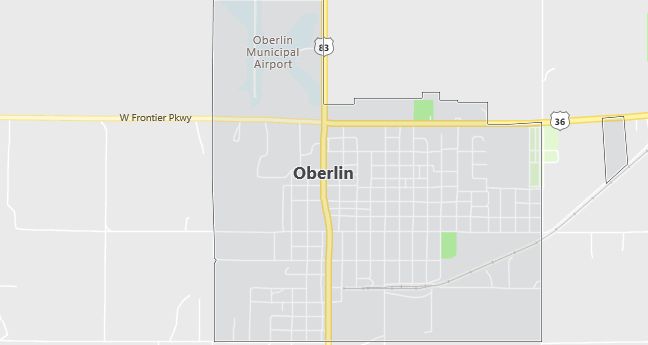 Map of Oberlin, KS