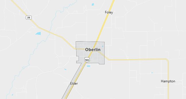 Map of Oberlin, LA