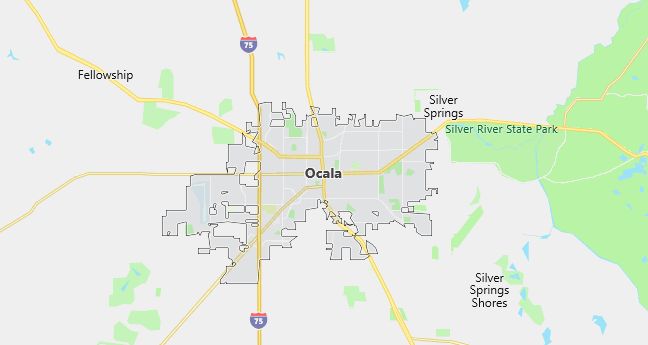 Map of Ocala, FL