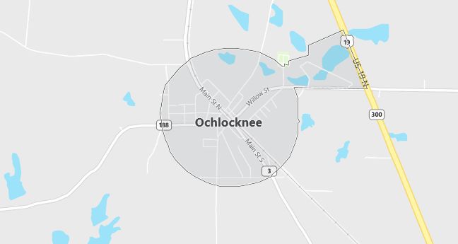 Map of Ochlocknee, GA