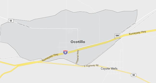 Map of Ocotillo, CA