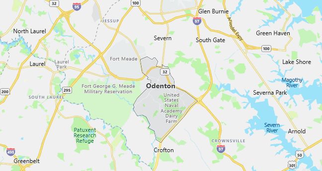 Map of Odenton, MD