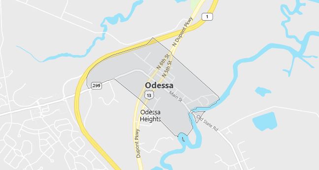 Map of Odessa, DE