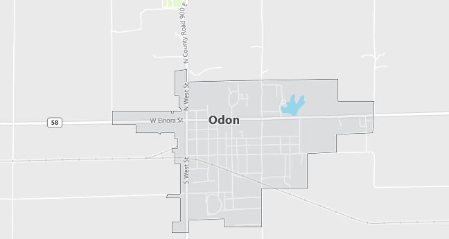 Map of Odon, IN