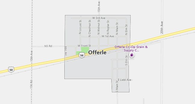 Map of Offerle, KS