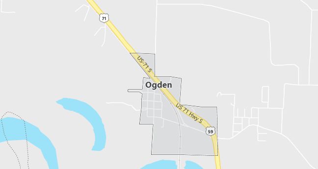 Map of Ogden, AR