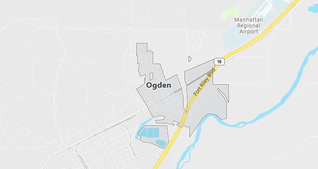 Map of Ogden, KS