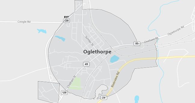 Map of Oglethorpe, GA