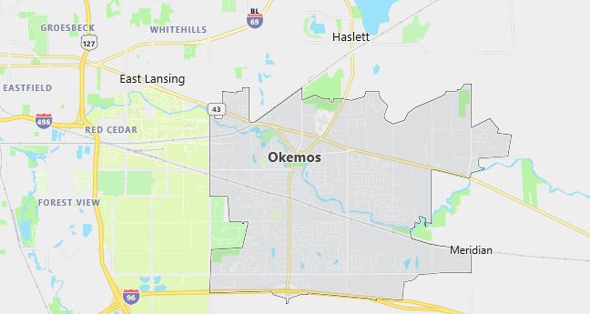 Map of Okemos, MI