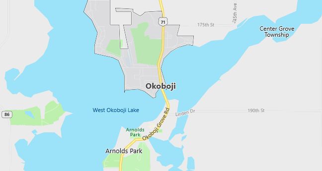 Map of Okoboji, IA