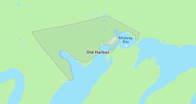 Map of Old Harbor, AK