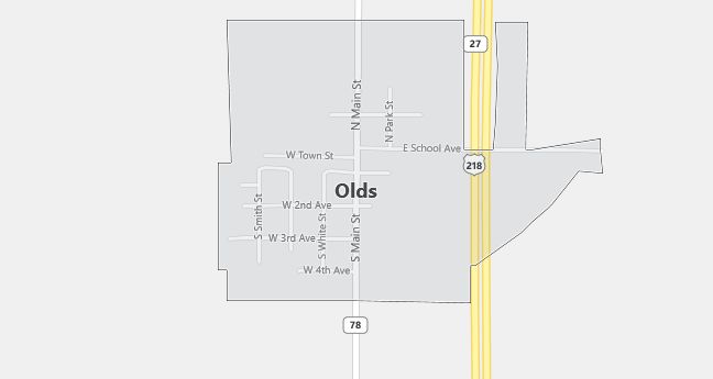 Map of Olds, IA