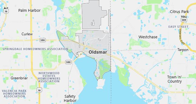 Map of Oldsmar, FL