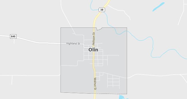 Map of Olin, IA