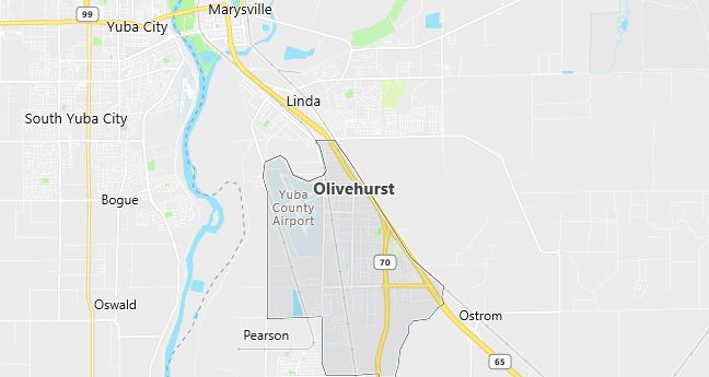 Map of Olivehurst, CA