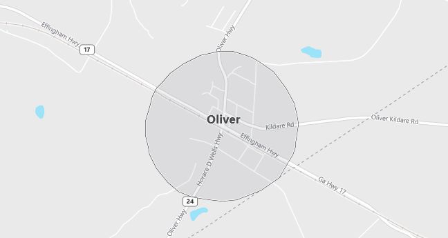 Map of Oliver, GA