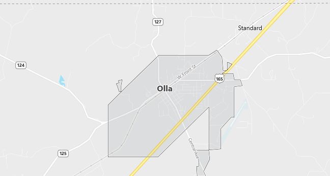 Map of Olla, LA